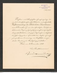 k.k. naturhistorisches Hofmuseum, Intendanzakten 1885-1896 (Hauer), Aktenzahl Z.669/1889, Seite 1